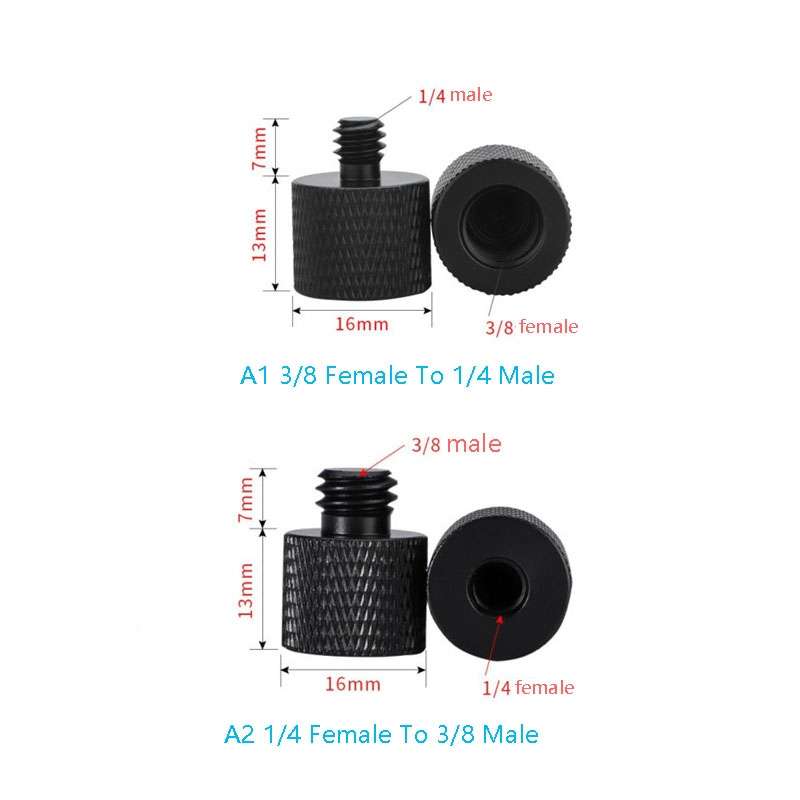 10 PCS Screw Adapter 3/8 Female to 1/4 Male Screw(Blue)