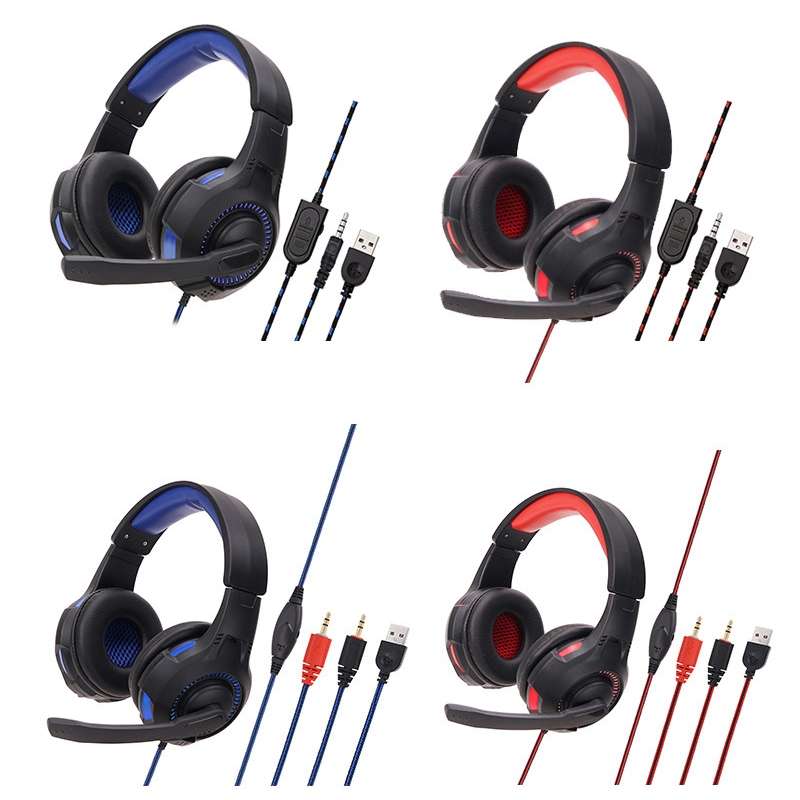 Soyto SY885MV Luminous Gaming Computer Headset For PS4 (Black Red)