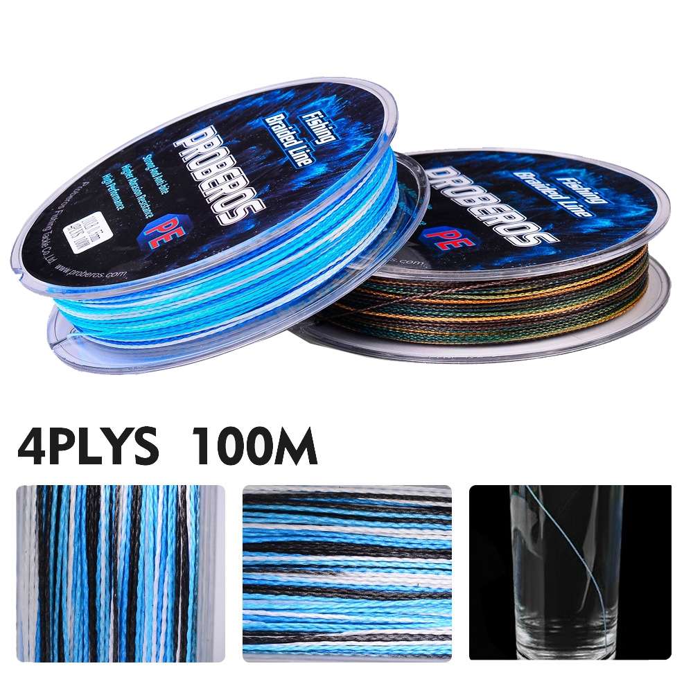2 PCS PROBEROS 4 Edits 100M Strong Horse Fish Line, Line number: 1.0 / 15LB(Blue)