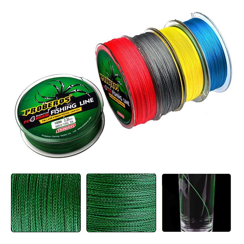 2 PCS PROBEROS 4 Edited 100M Strong Horse Fish Line, Line number: 1.0 / 15LB(Blue)