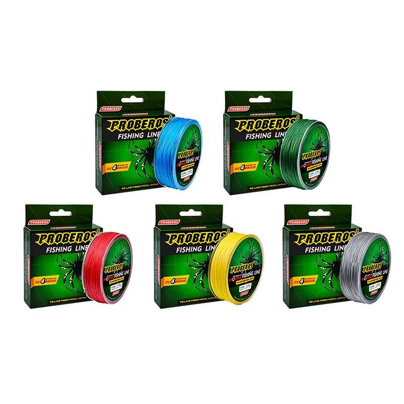 2 PCS PROBEROS 4 Edited 100M Strong Horse Fish Line, Line number: 4.0 / 40LB(Yellow)
