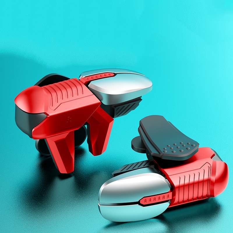 S07 Mechanical Metal Button Six-finger Linkage Gamepad(Red)