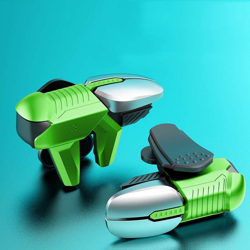 S07 Mechanical Metal Button Six-finger Linkage Gamepad(Green)