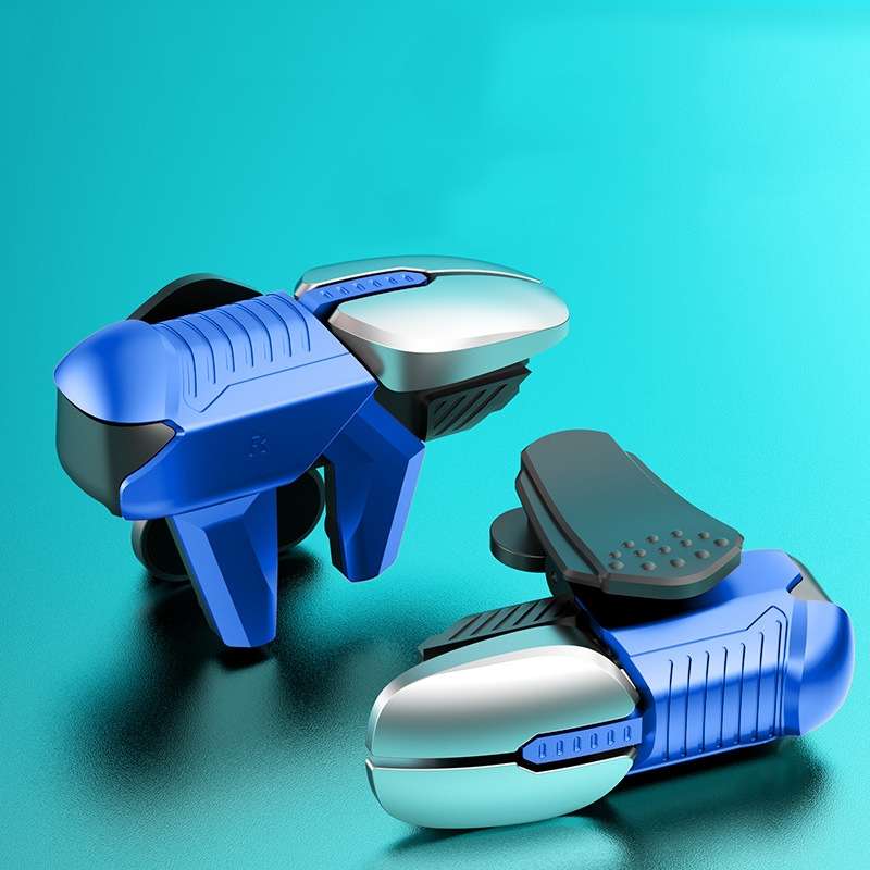 S07 Mechanical Metal Button Six-finger Linkage Gamepad(Blue)
