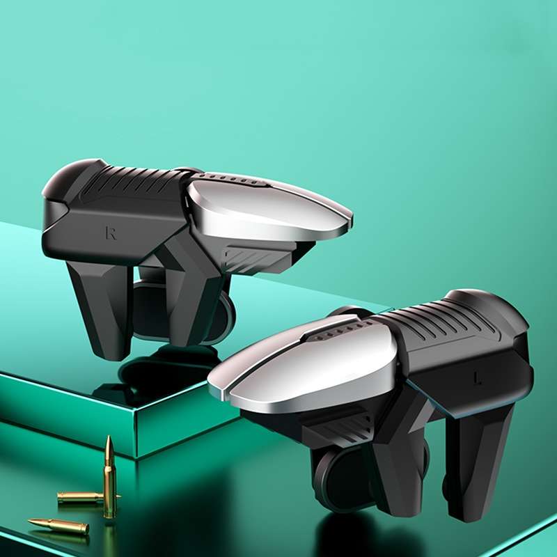 S07 Mechanical Metal Button Six-finger Linkage Gamepad(Black)