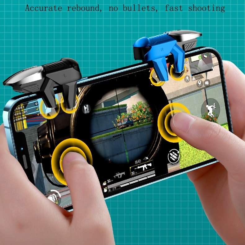 S07 Mechanical Metal Button Six-finger Linkage Gamepad(Blue)