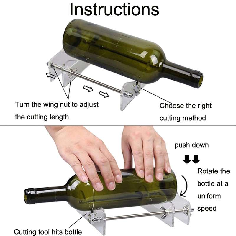 TL060020 Stainless Steel Glass Bottle Cutter, Specification: Square Bottle (Yellow)