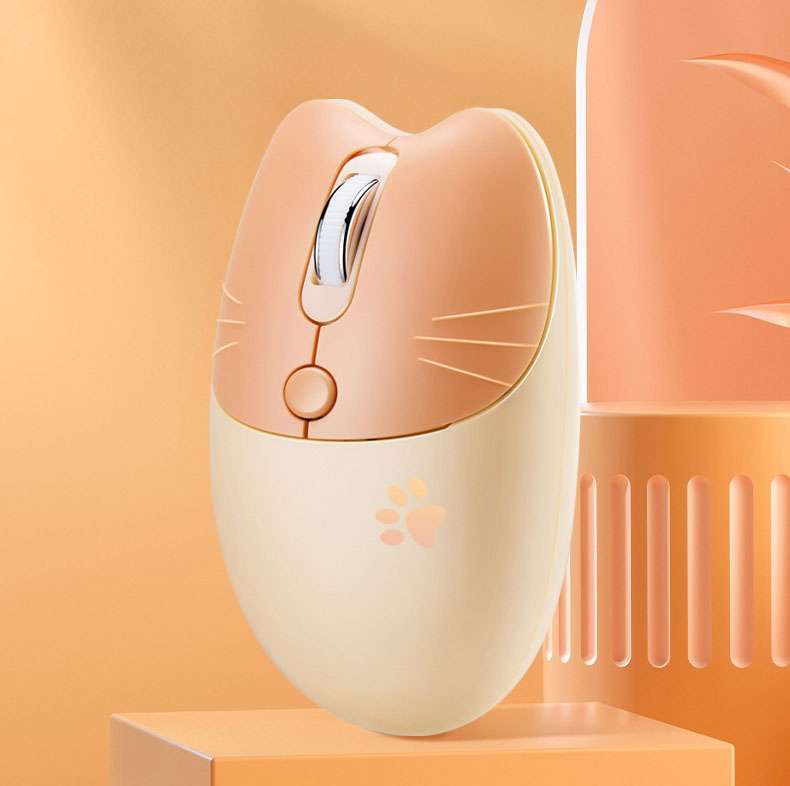 M3 3 Keys Cute Silent Laptop Wireless Mouse, Spec: Bluetooth Wireless Version (Milk Tea)