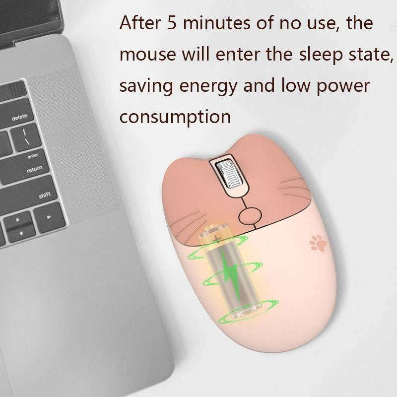 M3 3 Keys Cute Silent Laptop Wireless Mouse, Spec: Bluetooth Wireless Version (Pink)