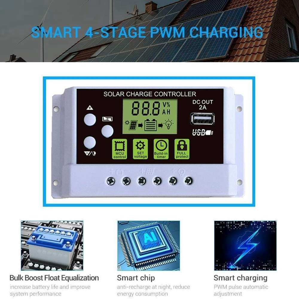 10A LED Smart Off-Grid System Lithium Battery Solar Street Light Charge Controller