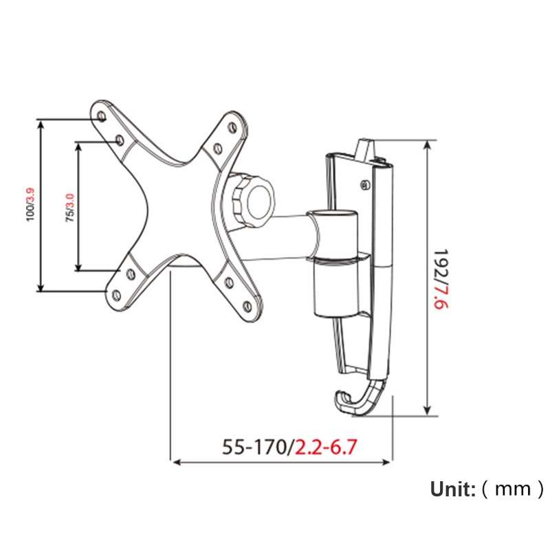 Gibbon Mounts L03 Aluminum Alloy Quick Release Computer Monitor Wall Mount Bracket (Silver Gray)