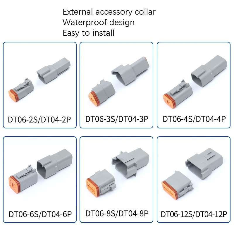 4 PCS DT04-2P / DT06-2S With Copper Car Waterproof Connector Conductive Connection Terminal