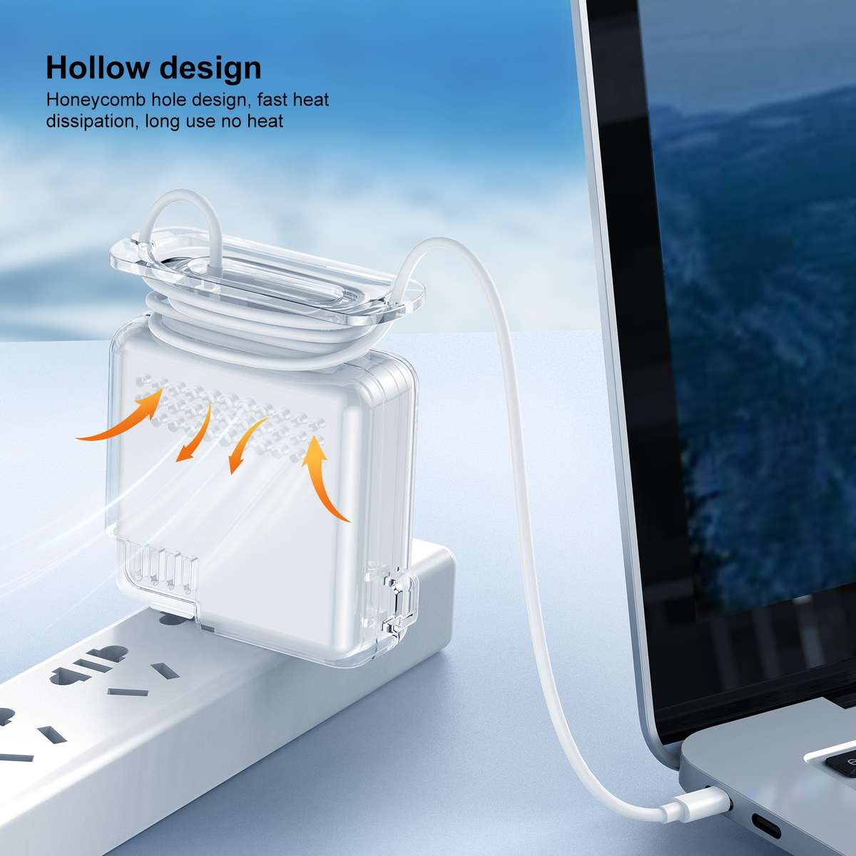 OATSBASF Transparent Silicone Power Protective Case For IPhone MacBook Pro Air 85W / 87W / 96W