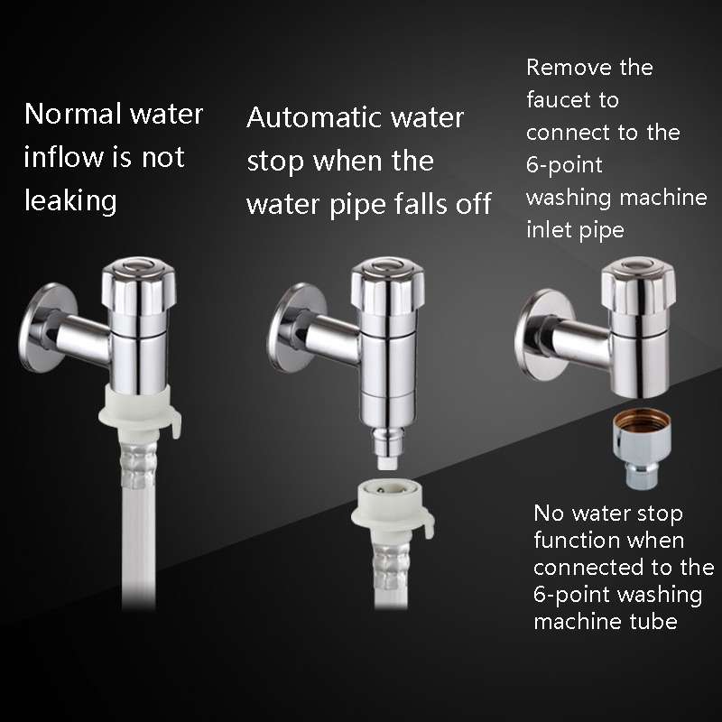 Automatic Intelligent Water Stop Universal 4 Point Leak-proof Washing Machine Faucet