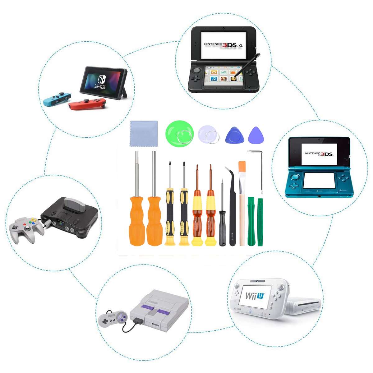 17 In 1 Game Console Repair Screwdriver Tool Set For NS Switch, Series: 17 In 1 (2)