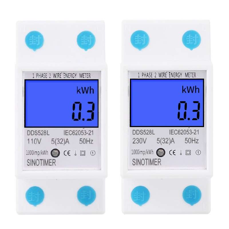 DDS528L Backlight Display Home Single-phase Rail Energy Meter 5-32A(230V 50Hz)