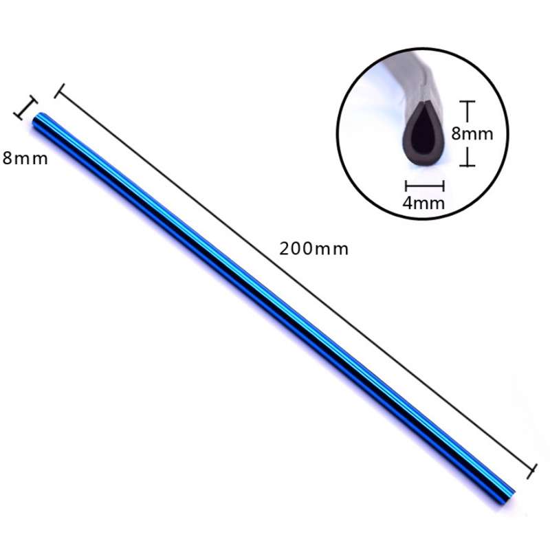 10pcs/pack Car Air Conditioner Vent U-Shaped Electroplating Decorative Strip(Plating Blue)