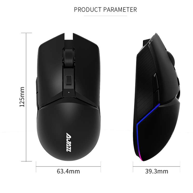 Ajazz I309Pro 1600 DPI 8 Keys Dual Mode Gaming Wireless Bluetooth Mouse(Black)