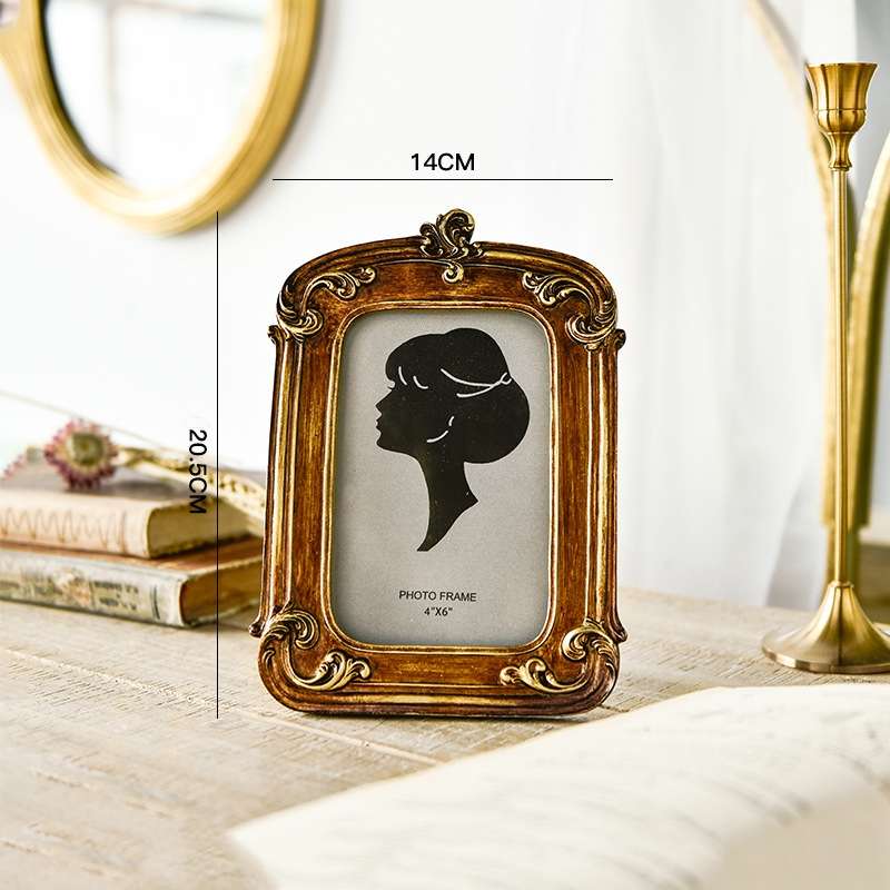 Retro Imitation Wood Home Decor Photo Frames, Spec: Square-6 inches