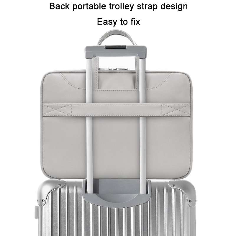 Baona BN-Q006 PU Leather Full Opening Laptop Handbag For 14 inches(Pink+Power Bag)