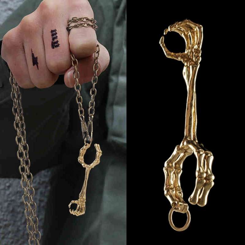 Skull Hand Game Cigarette Clip Electroplating Ring(Silver Plating)