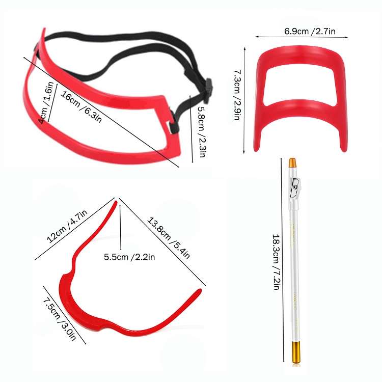 2 Sets Beard Styling Board Shaving Barber Tools, Style: Shape Ruler x 2+Pen+Bearded Model