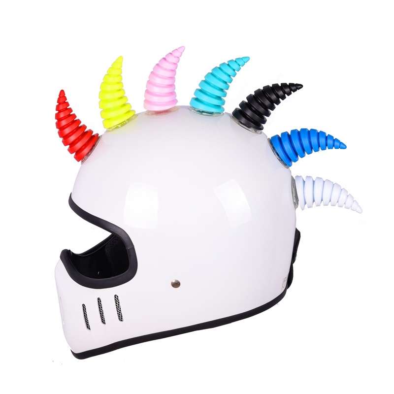 2PCS Motorcycle Horn Sucker Helmet Decoration(Green)