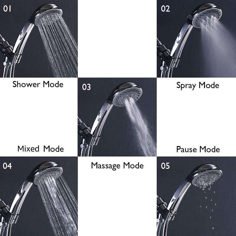 Concealed Shower Head 5 Function Pause Mode Shower Head, Style Single Shower