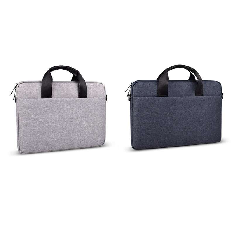 ST09 Portable Single-shoulder Laptop Bag, Size: 14.1-15.4 inches(Gray with Shoulder Strap)