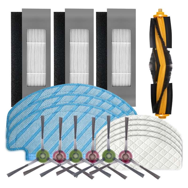 Roller Brush + Filter + Side Brush + Rag Set For Ecovacs OZMO T8/T9/N8Pro(Set)