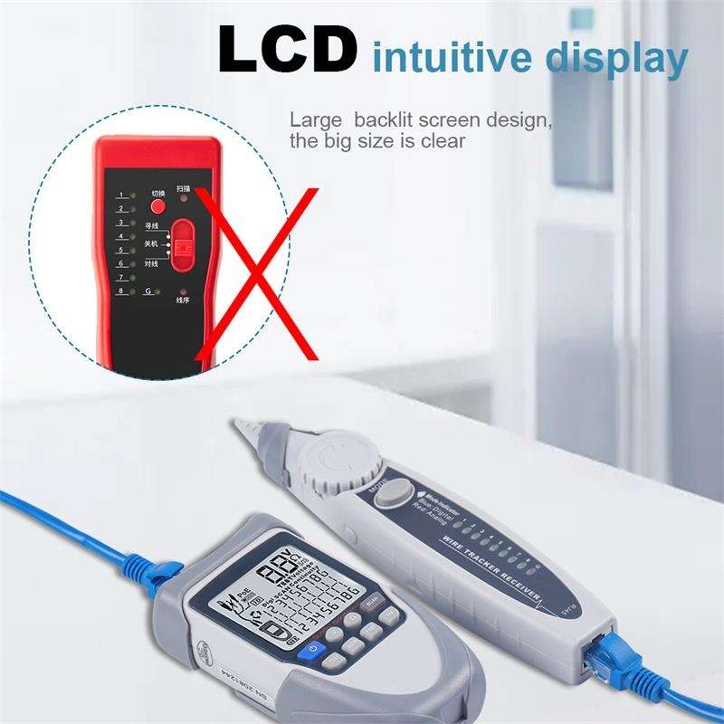 ET612 Network Cable Tester Wire Tracker Battery Voltage POE Test Multi-function Cable Tester