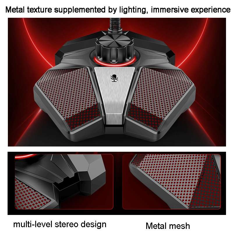 3.5mm JK Omni-directional Pick-up Microphone Built-in Sound Card Flexible Gaming Mic