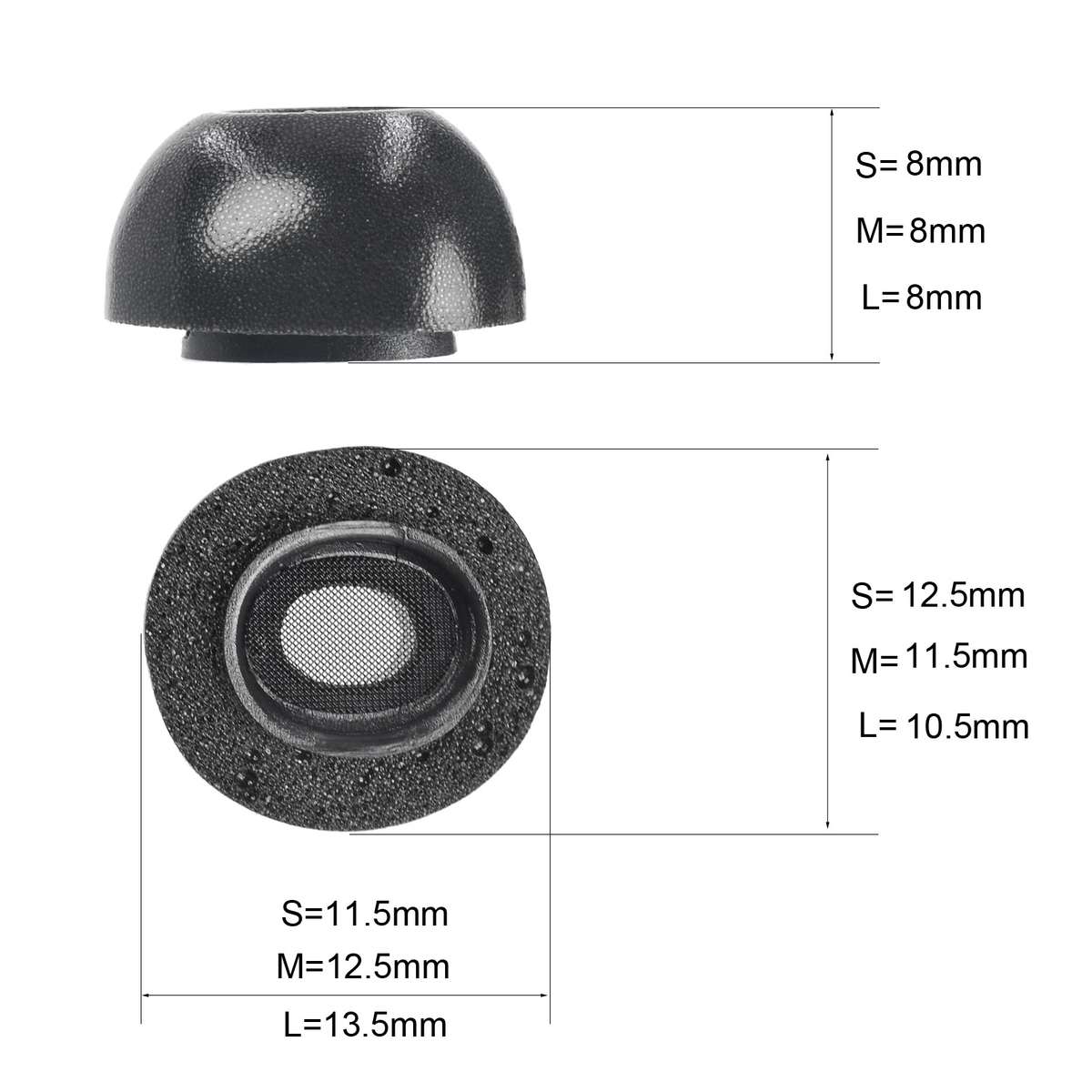 2 PCS Earbuds Memory Foam Ear Caps For TWS Airpods Pro,Size: Large Gray