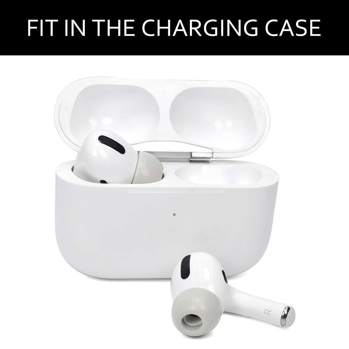 2 PCS Earbuds Memory Foam Ear Caps For TWS Airpods Pro,Size: Large Gray