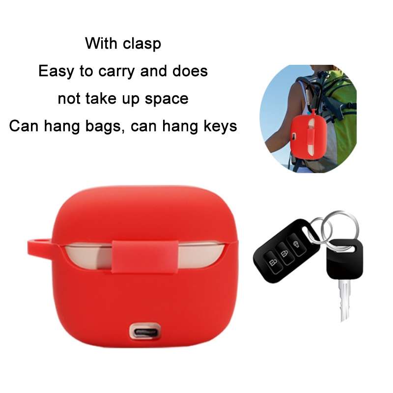 For JBL T230NC TWS Wireless Bluetooth Headphones Silicone Case(Black)