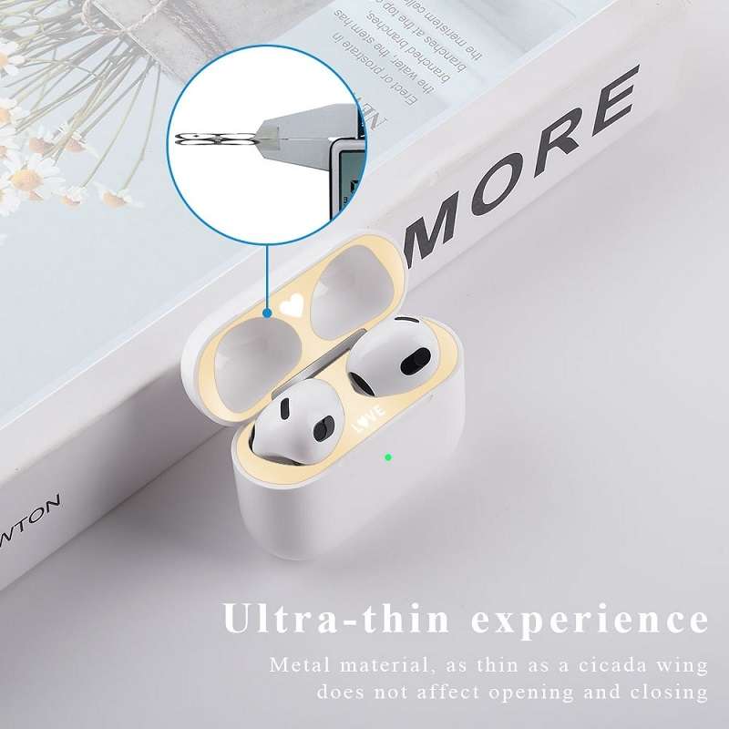 2 PCS Headphone Inner Cover Protective Metal Dustproof Sticker for AirPods 3(D2)