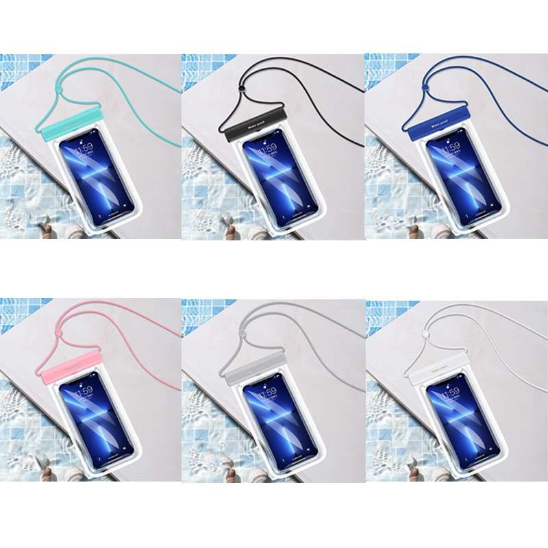 Swimming Diving Transparent TPU Dustproof and Waterproof Mobile Phone Bag(Black)