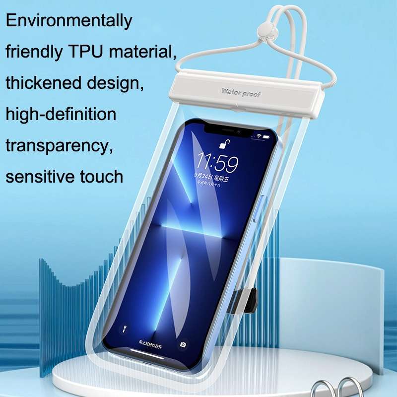 Swimming Diving Transparent TPU Dustproof and Waterproof Mobile Phone Bag(Black)
