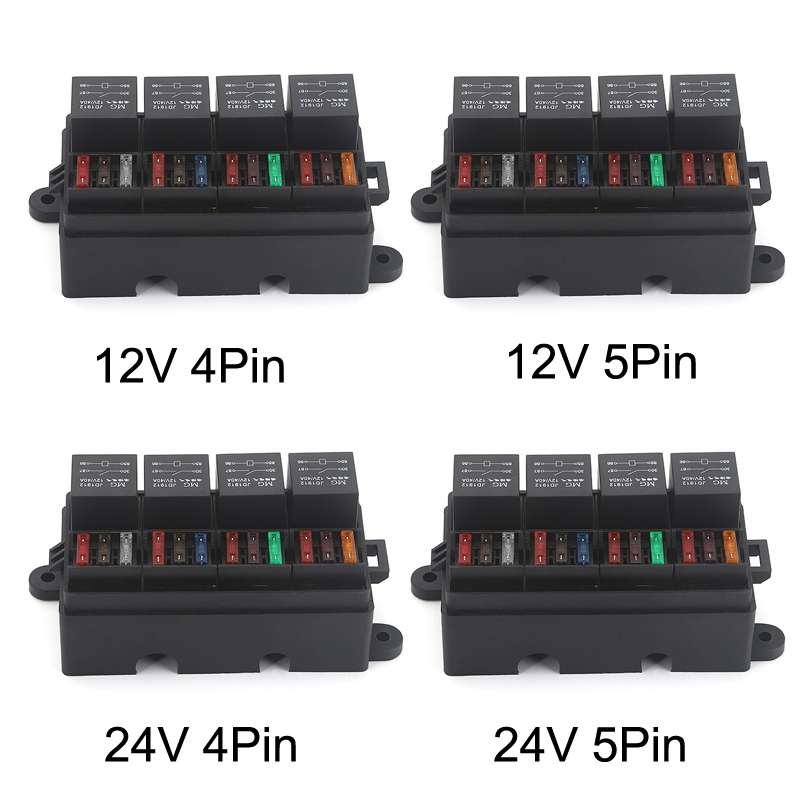 TF008-10 24V 5Pin Relay Car RV Radiography Sound Modified Electromagnetic Insurance Box