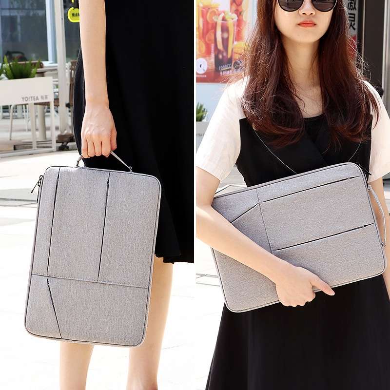 ST02 Large-capacity Waterproof Shock-absorbing Laptop Handbag, Size: 14.1-1 ... (Mysterious Black)