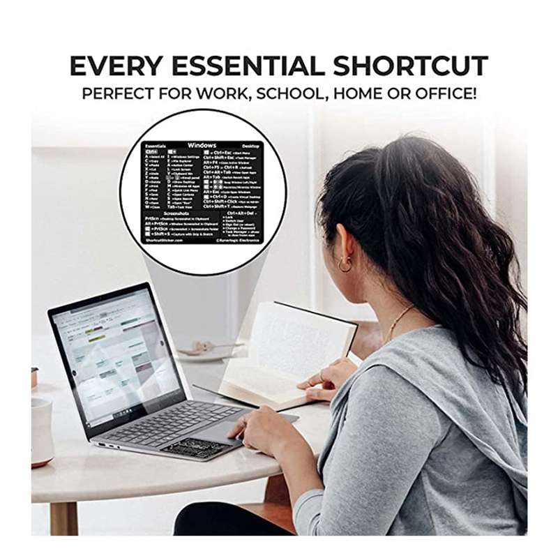 5 PCS PC Reference Keyboard Shortcut Sticker Adhesive for PC Laptop Desktop
