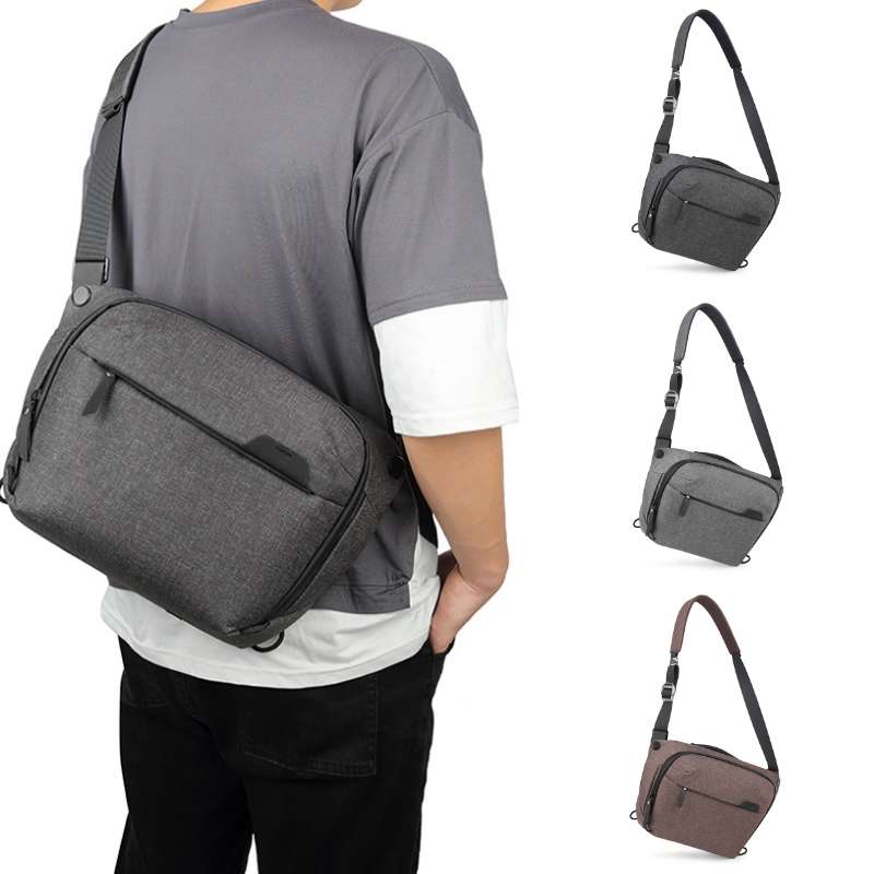 Portable Waterproof Photography SLR Camera Messenger Bag, Color: 3L Light Gray