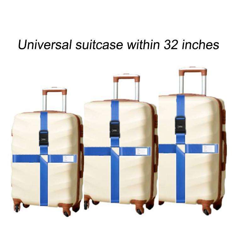 Luggage Reinforcement Straps Fixed Protective Rope With Combination Lock, Color: Customs Lock Blue