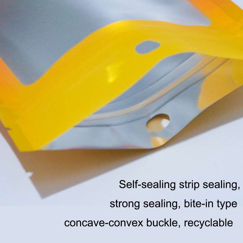 100PCS Aluminum Foil Ziplock Bag Jewelry Sealed Packaging Bag, Size: 7.5x10cm (Blue Gradient)