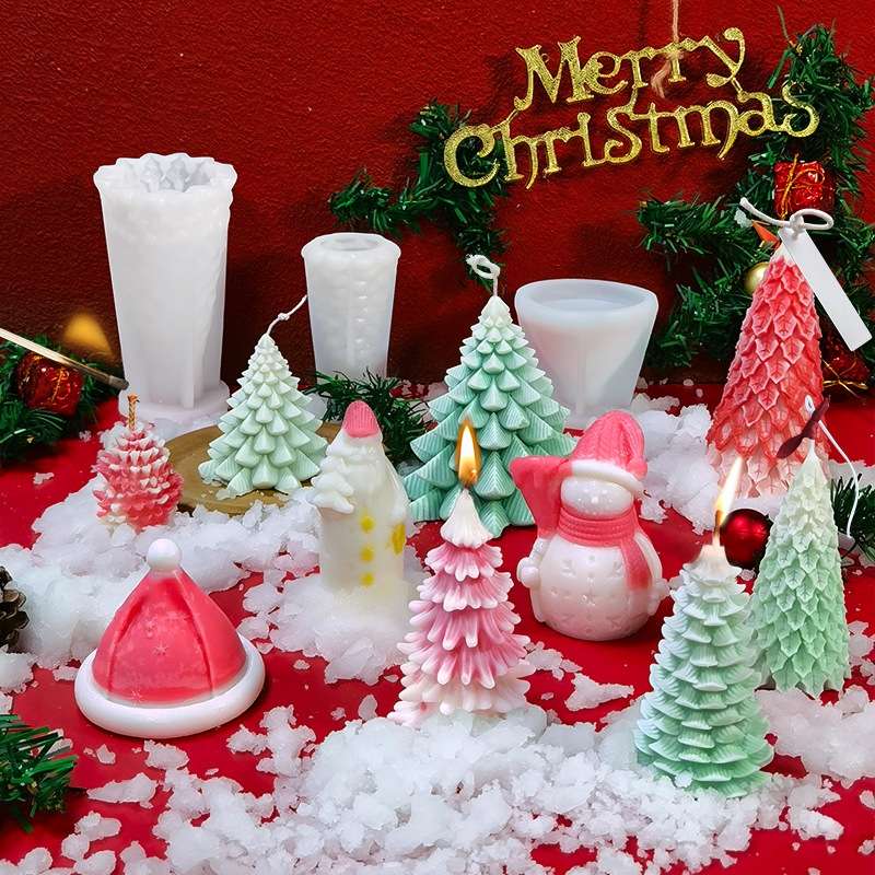 Christmas DIY Scented Candle Silicone Mold, Color: White(SD-73)