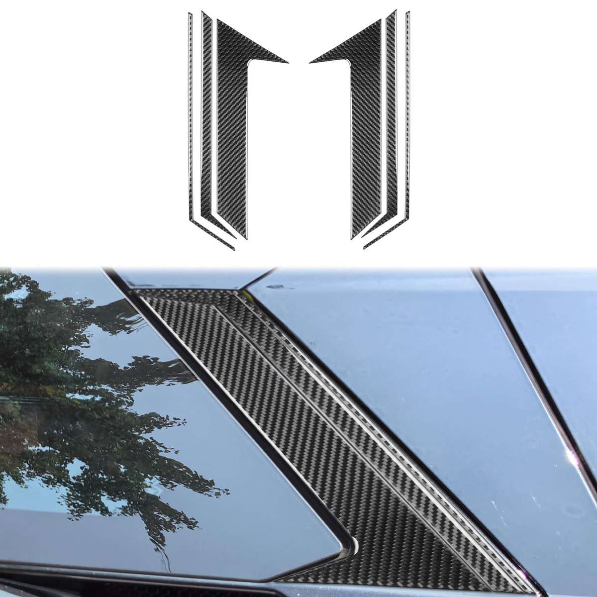 For Chevrolet Corvette C8 6pcs /Set Roof Camera Frame Sticker(Black)