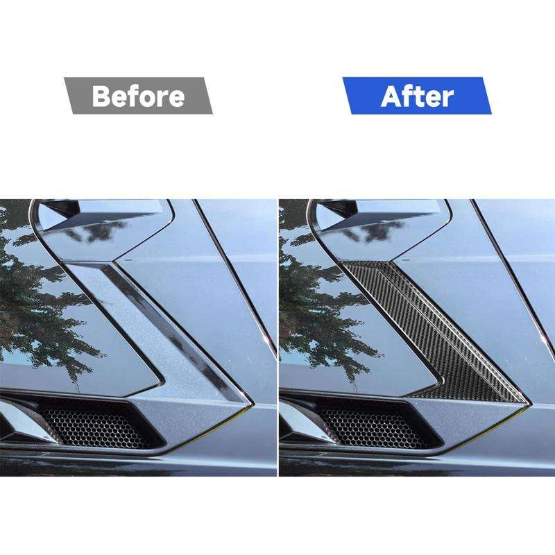For Chevrolet Corvette C8 6pcs /Set Roof Camera Frame Sticker(Black)