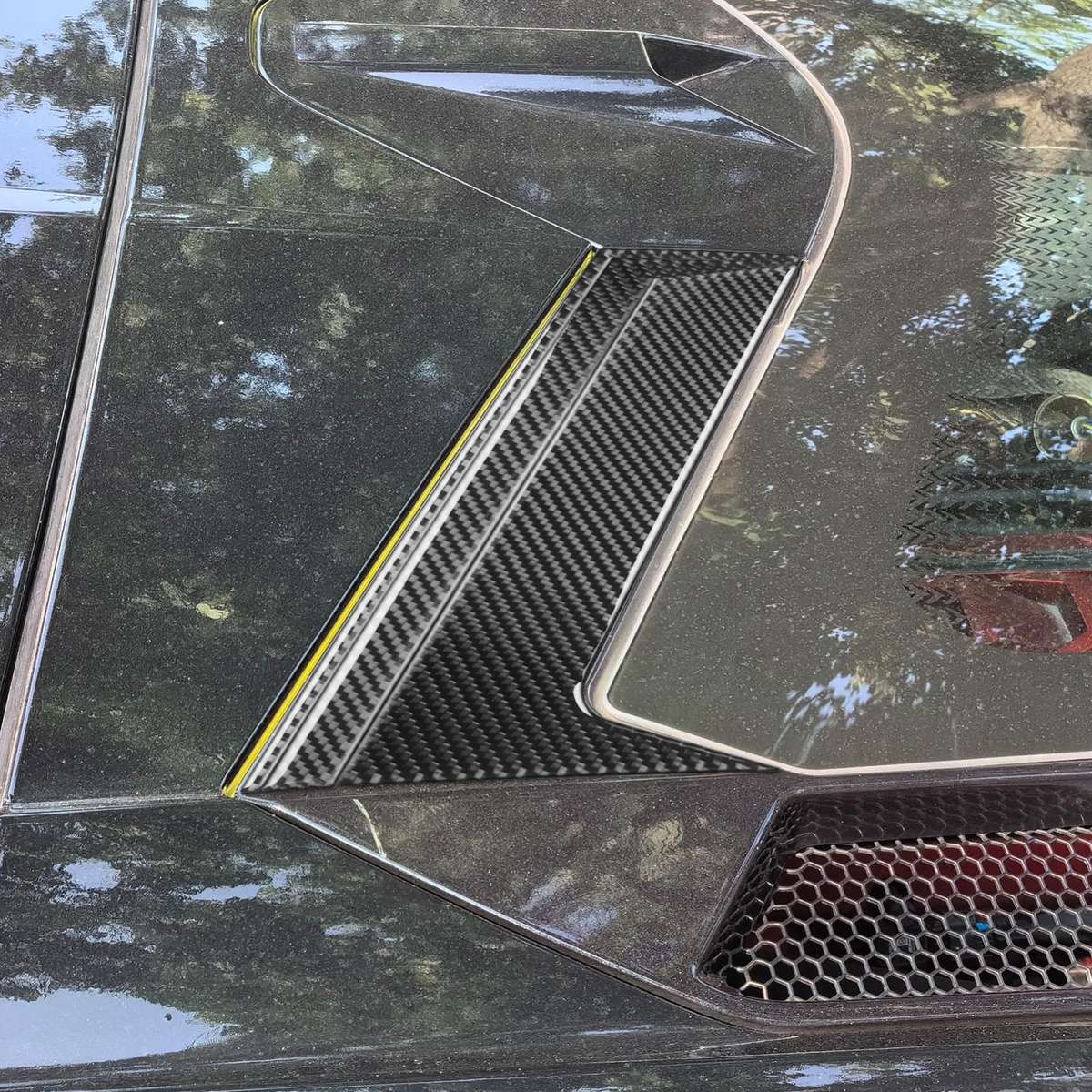 For Chevrolet Corvette C8 6pcs /Set Roof Camera Frame Sticker(Black)