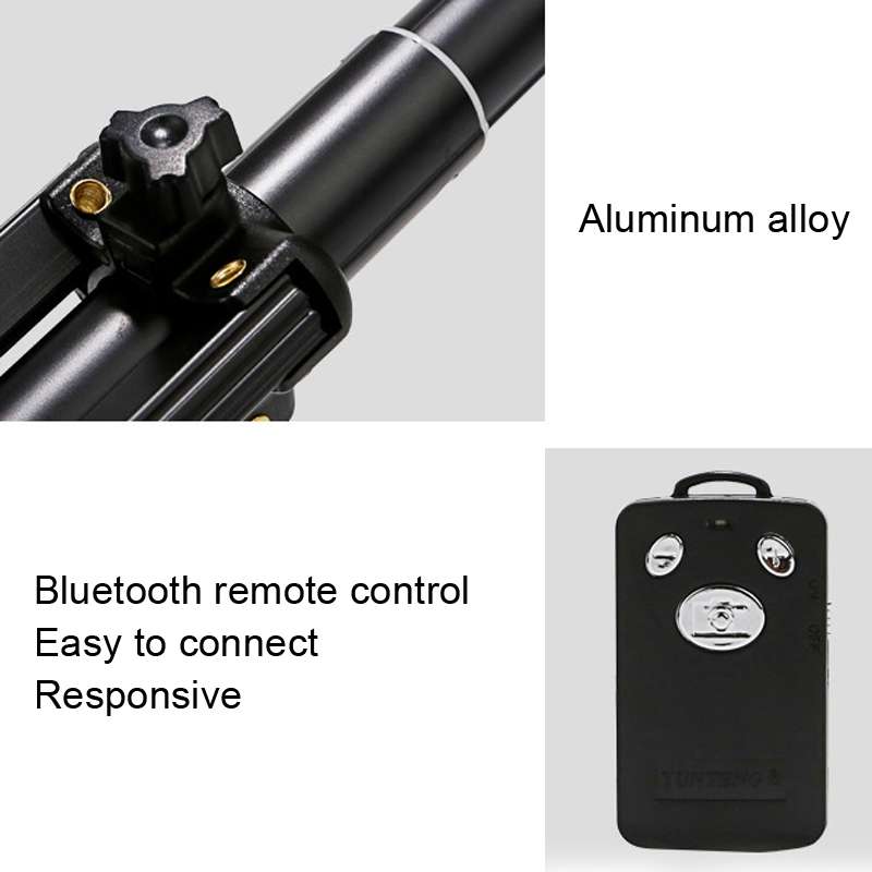 YUNTENG 1688 Selfie Stick Tripod Bluetooth Remote Control Camera Stand(Black)