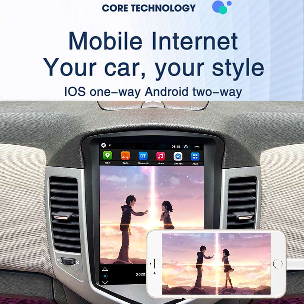 For Chevrolet Cruze 9.7 inch Navigation Integrated Machine, Style: Standard+8 Light Camera(1+16G)